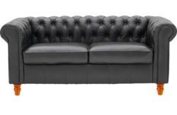 Collection Chesterfield Large Leather Sofa - Black